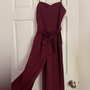 Red comfortable jumpsuit